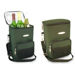 WOODEN GREEN BOTTLE COOLER BAG